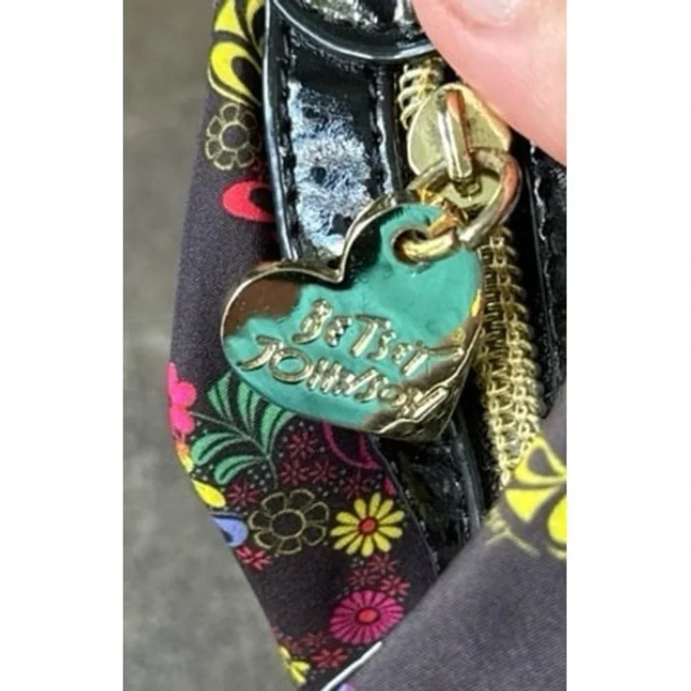 Betsey Johnson colorful floral happy skull‎ pattern hobo bag